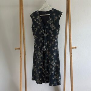 Garnet Hill Ginkgo Print Tie Dress